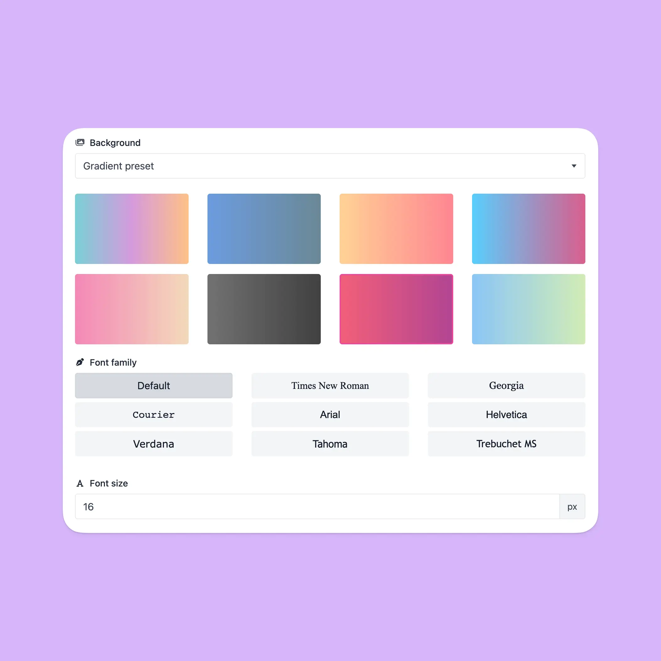 Captura de tela da página de edição de vCard do aplicativo