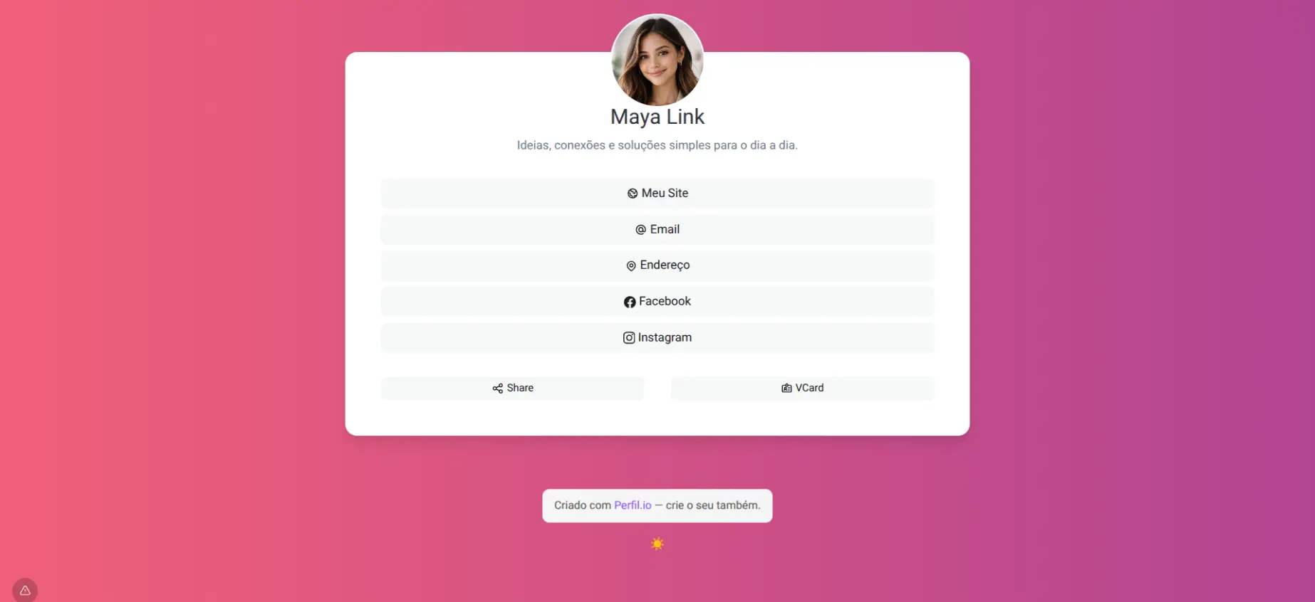 Captura de tela do tema vcard de Nova York